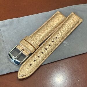 Michele watch band strap leather pink gold 18 leather made in Italy ms18aa430791